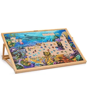Becko Adjustable Wooden Puzzle Board Jigsaw Puzzle Plateau Puzzle Easel For - Picture 1 of 12