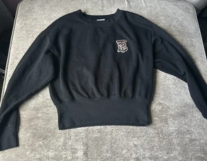 Women’s Burberry Jumper Size M 10 Black 100% Cotton Long Sleeve - Picture 1 of 5
