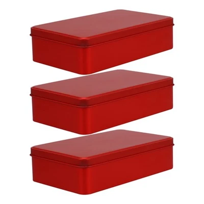  3 Stück rechteckige Metallboxen für Süßigkeiten, tragbare Kartenbox, - Bild 1 von 4