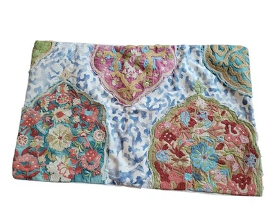 Pottery Barn Medallion Embroidered Floral Lumbar Pillow Cover 16" x 26" - Image 1 of 4