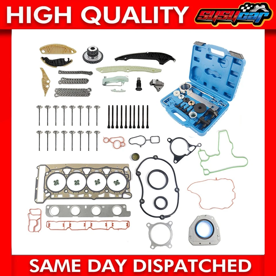 Head Gasket Timing Chain Tool Kit Valves For VW Jetta Golf GTI Audi A4 TT 2.0T - Image 1 of 4