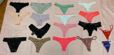 Victoria's Secret - Lote De Colección con Ediciones - 18 BRAGAS Tanga Bikini Nylon Encaje Talla M Foto 1 de 4