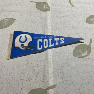 Vtg 1980's Indianapolis Colts 9”x 4” NFL Football Mini Pennant 2 Bar Helmet - Picture 1 of 6