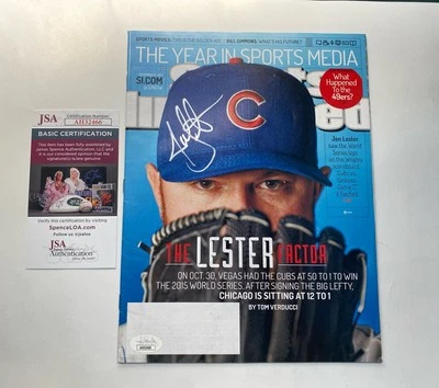 JON LESTER Autographed Signed Sports Illustrated Chicago Cubs WSC Baseball COA - Image 1 of 2