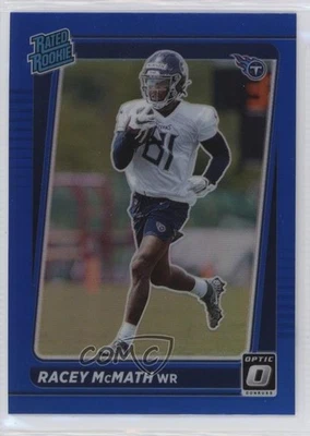 2021 Panini Donruss Rated Optic Holo Blue Preview Racey McMath #P-316 Rookie RC - Image 1 of 2