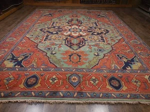 STUNNING 9x12 TURKISH HERIZ RUG VIBRANT SERAPI COLOR PALETTE MODERN SCHEME - Picture 1 of 24