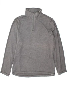 EDDIE BAUER Mens Tall Zip Neck Top Long Sleeve Large Grey Cotton QM07 - Picture 1 of 3