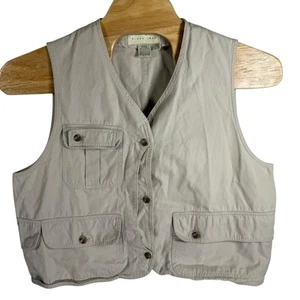 Eddie Bauer Women XL Tall Khaki Cotton WPL 9647 Vintage Outdoor/Fishing Vest - Picture 1 of 5