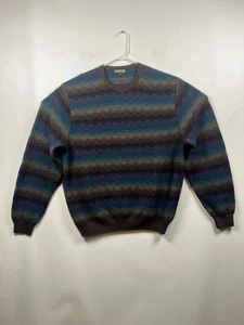 Suéter Lenor Romano Para Hombres XL Alto Tejido Geométrico Lana Merino Pullover - Imagen 1 de 7