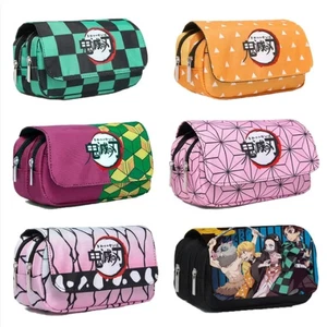 Estuche para lápices anime Demon Slayer estudiante bicapa bolsa de almacenamiento Tanjirou Nezuko - Imagen 1 de 43