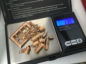 17.4 grams Solid 14k Gold Broken lot Recovery Scrap Rose Antique Victorian Chain - Picture 1 of 4
