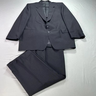 Christian Brooks Suit Mens 44L Pinstripe Wool Blend Blazer Pants 42x26 - Image 1 of 4