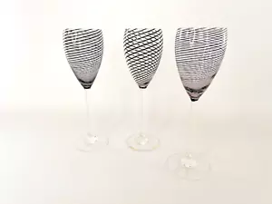 Beautiful Vintage Set Of 3 Steven Maslach Wine Glasses Signed Set! 1981 & 1984 - Picture 1 of 10