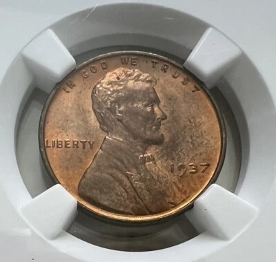 1937 P Lincoln Cent NGC MS65RD - Beautiful Coin- GEM BU-  FREE SHIPPING - Image 1 of 4