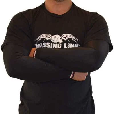 Missing Link SPF 50 Solid Black ArmPro Tattoo Compression Sleeves - APBK - Image 1 of 2