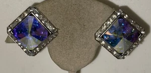 Vintage Ohrringe silberfarben Strass Wassermelone YB-94 - Bild 1 von 7