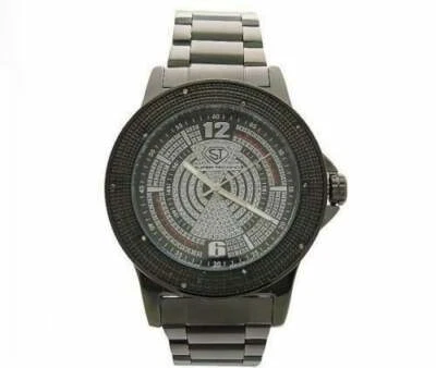 Reloj Super Techno 0.10CT Diamantes Caja Negra y Cara Marca M-6054 Foto 1 de 2