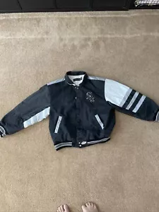 Vintage Chicago White Sox Jeff Hamilton Jacket Leather Denim Coat MLB 90s Large - Picture 1 of 20