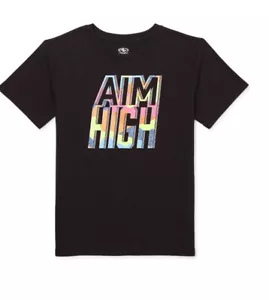 Athletic Works Girls Blk Graphic T Shirt AIM HIGH In Bright Colors XL 12-14 NWT - Picture 1 of 5