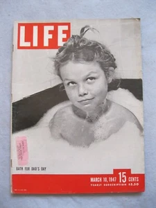 VTG LIFE MAGAZINE~MARCH 10 1947~OLD ADS~VG~BABE RUTH BATTING~BAD FOR DAD'S DAY - Picture 1 of 3