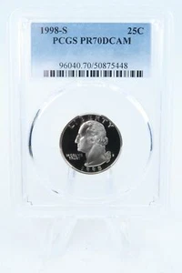 1998-S PCGS PR70DCAM Washington Quarter Proof 25C - Picture 1 of 2