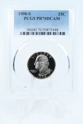1998-S PCGS PR70DCAM Washington Quarter Proof 25C - Image 1 of 2