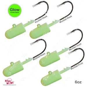 Gancho Mustad 32786 níquel 2x fuerte brillo cabeza bala pesca 6 oz 5 piezas - Imagen 1 de 8