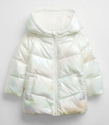 BABY GAP 工厂灰色珍珠连帽缓冲夹克,尺寸 0-6 个月 (G — 第 1/4 张图片