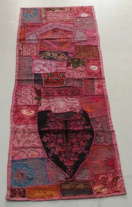 Hermoso tapiz de mosaico estilo indio hecho a mano 19x57 pulgadas - Imagen 1 de 8