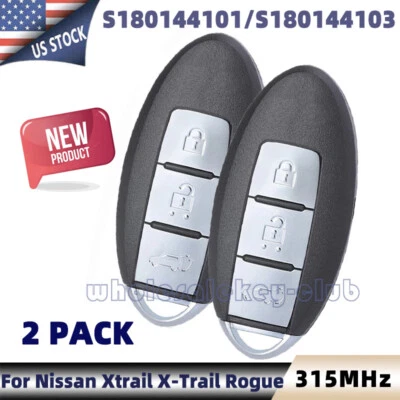 2 Smart Remote Key Fob S180144101 S180144103 fits Nissan Xtrail X-Trail Rogue - Image 1 of 4