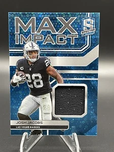 2022 Panini Spectra Josh Jacobs Max Impact Neon Blue Prizm /60 Raiders Patch - Picture 1 of 2
