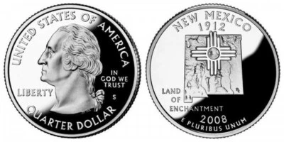 2008 S  New Mexico Statehood Quarter from Proof Set - Image 1 of 4