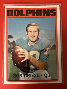 Bob Griese Topps #80 1972 Miami Dolphins Salón de la fama casi nuevo/como nuevo (J25) - Imagen 1 de 2