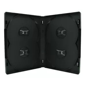 (100 PACK) 4-DISC BLACK QUAD CD / DVD JEWEL CASES - DOUBLE SIDE STACK STYLE - Imagen 1 de 1
