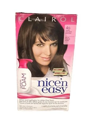 Clairol Nice 'n Easy Color Mezcla Espuma #4G Marrón Dorado Oscuro Color de Cabello Permanente Foto 1 de 3