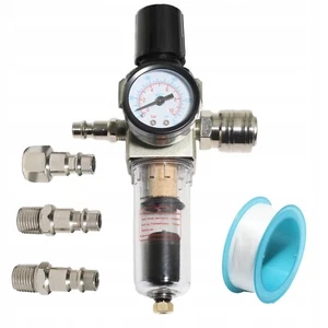 1/4Inch Air Compressor Filter Regulator Combo, Water Oil Separator with Pressure - Picture 1 of 6