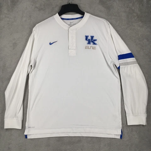 Nike Elite Kentucky Wildcats Shirt Mens Large Henley Long Sleeve Pullover Cover