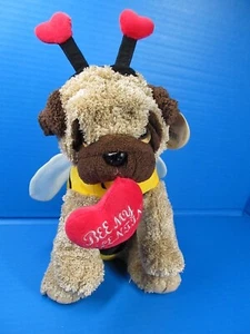 Bestever Love Bug Pug Bee My Valentine Plush Puppy w/Tag 12" Vallentine Day - Picture 1 of 14