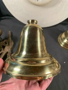 Vintage old Polished Brass Ceiling Canopy 5&1/8in wide 4in Tall 5/8 opening - Picture 1 of 4