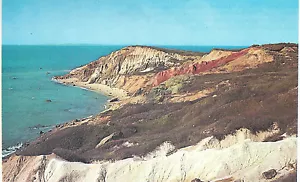 Cartolina Scogliere di Testa Gay che Mostra i Colori dell'Argilla Martha's Vineyard MA - Foto 1 di 2