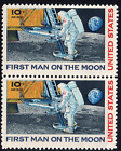 Scott #c76 Erster Mann auf dem Mond Luftpost Paar Briefmarken - neuwertig