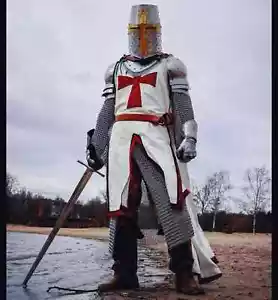 Traje de armadura portátil caballero medieval cruzado combate armadura de cuerpo completo - Imagen 1 de 7