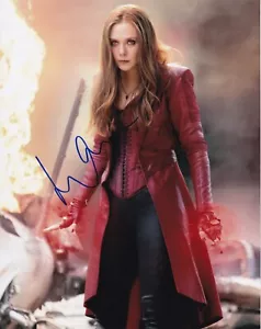 Autografo firmato ELIZABETH OLSEN 20x25cm AVENGERS WANDA di persona autografo ACOA - Foto 1 di 2