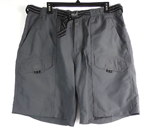 Pantalones Cortos de Carga Rustic Ridge Gris Poli Microfibra Cintura Elástica con Cinturón XL - Imagen 1 de 2