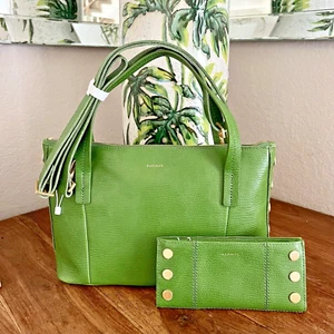 HAMMITT ADDIE Med Satchel Crossbody Tote Handbag & Wallet PALM GREEN 2Pc Set NWT - Picture 1 of 20