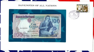 Banknotes of All Nations Portugal 100 Escudo 1980 P 178a 2 UNC Prefix FH Borges - Image 1 of 3