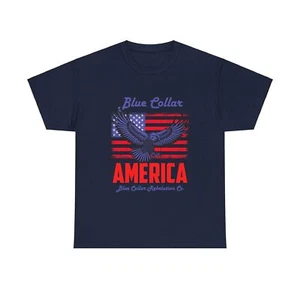 Blue Collar America Rebelution Patriotic Eagle Unisex Heavy Cotton Tee - Picture 1 of 21