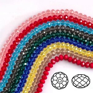 600 Pcs 3X4mm Faceted Rondelle Bead Crystal Glass Loose Spacer Beads Mini Size - Picture 1 of 19