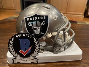 Fred Biletnikoff Autographed Raiders Flash Mini Helmet Witness Beckett - Picture 1 of 11