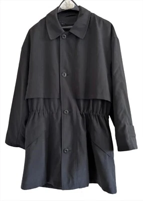 Abrigo Parka Bill Blass Hombre Negro Con Forro Extraíble y Cintura Ajustable Talla MD Foto 1 de 4